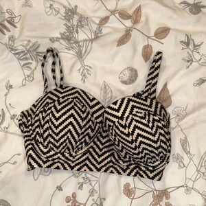 Xhilaration Large jagged striped push-up padded bikini top